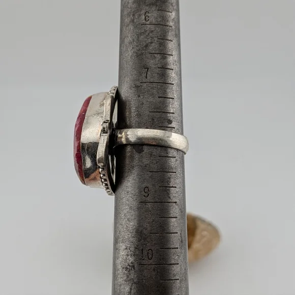 Sterling Silver Rainbow Solar Quartz Stone Ring Size 8 - Picture 3 of 3